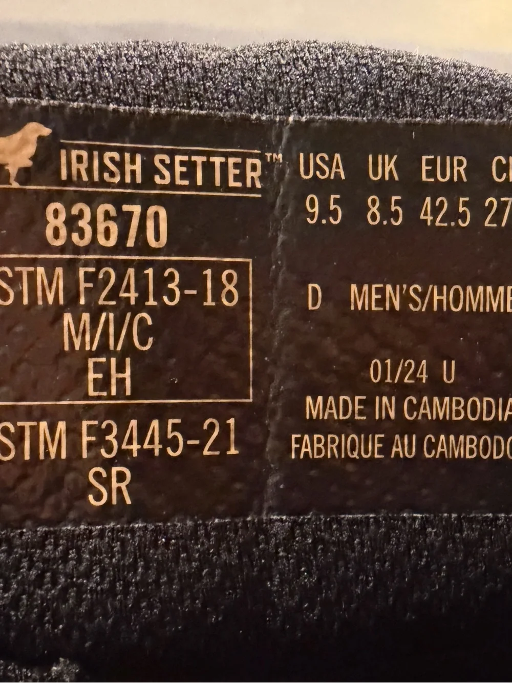 Irish Setter Red Wing Shoes Black Waterproof Leather Work Boots